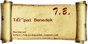 Tápai Benedek névjegykártya