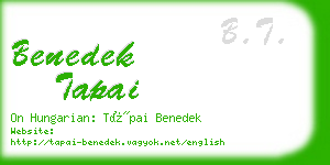 benedek tapai business card